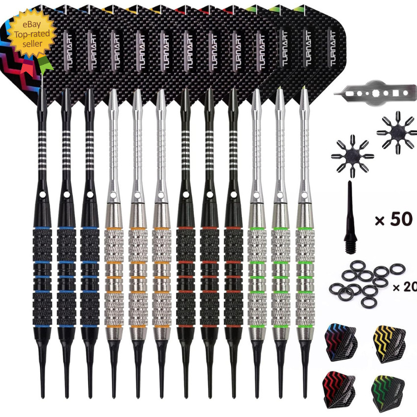 Darts Plastic Tip - Professional Soft Tip Darts Set for Electronic Dartboard 12
