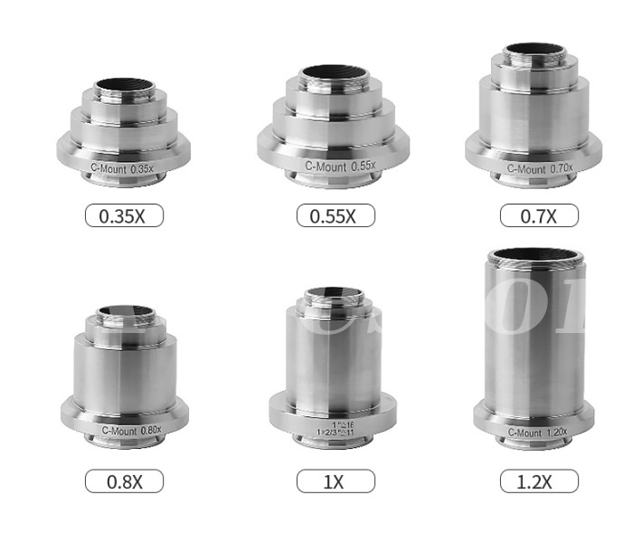 X0.35X0.55 Adapter 0.55 C-mount microscope camera lens 1X0.35X0.55X0.7X0.8X