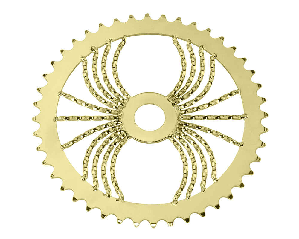 Bike Lowrider Spider Twisted Steel Chainring 1/2 X 1/8 44t Gold.