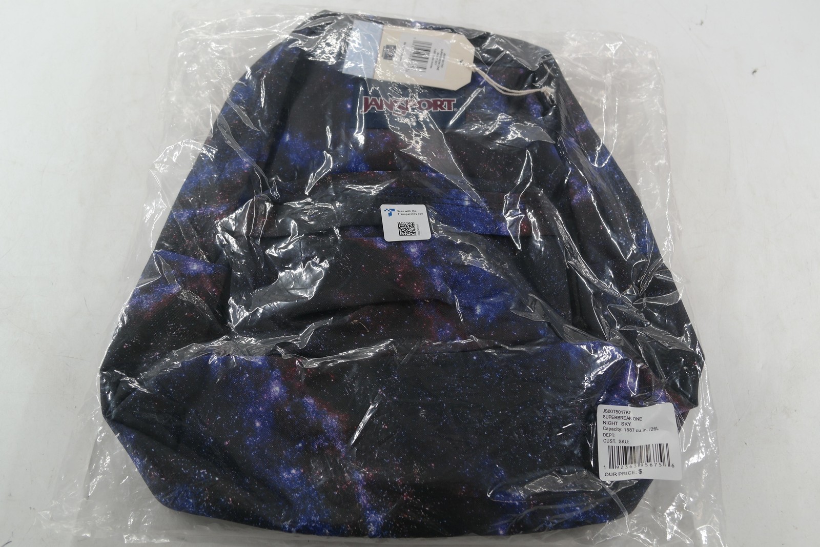 JanSport Black Superbreak One Night Sky Backpack Soft Case 26L Daypack School
