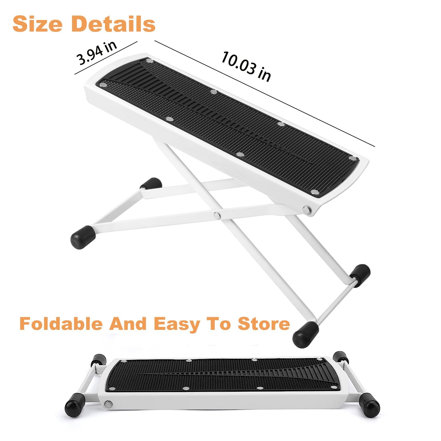 Foldable Pedicure Foot Rest, 6 Heights Adjustable, 220 Lbs Capacity - Non-Slip