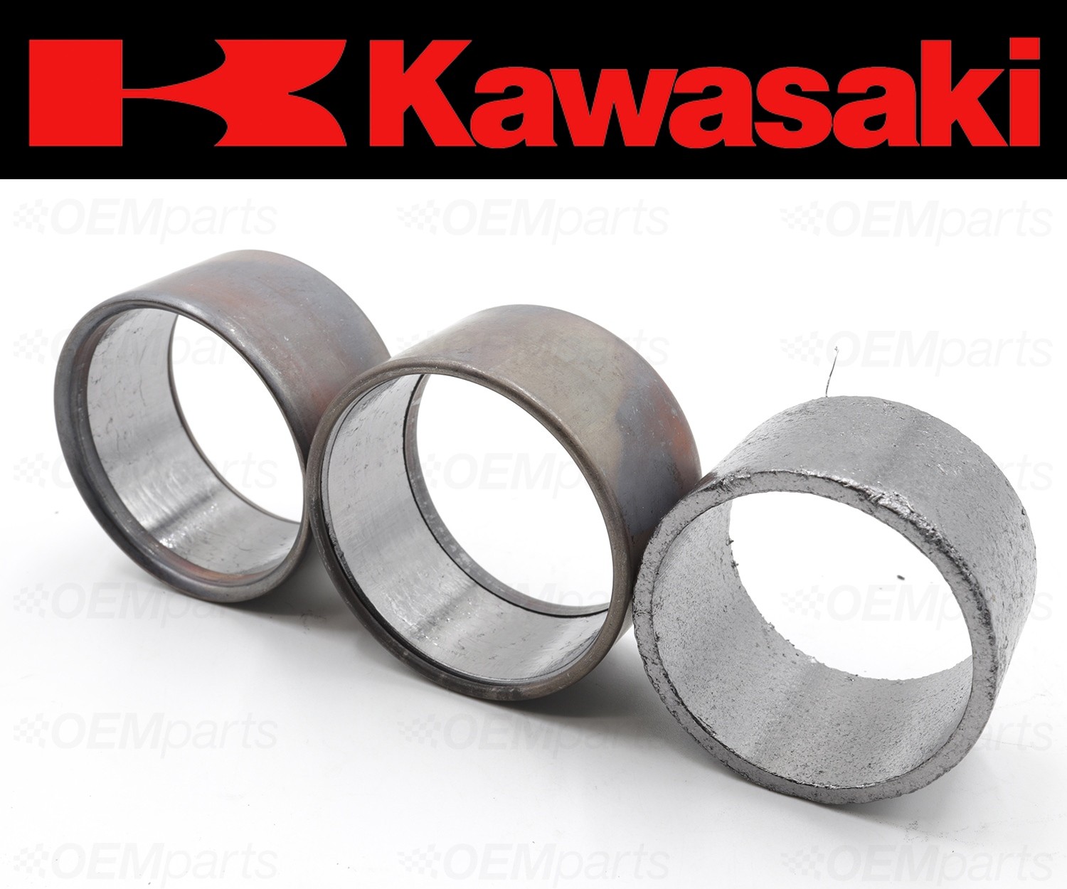 Set of (3) Kawasaki Ninja 1000R Exhaust Muffler Silencer Pipe Joint Gasket