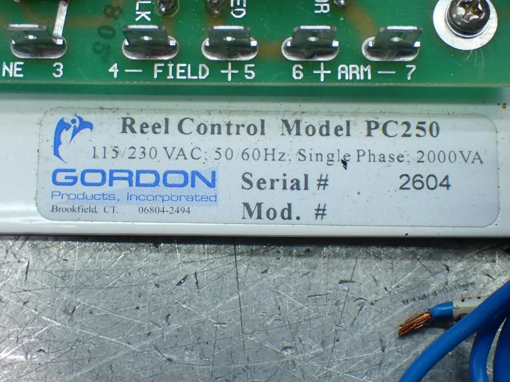 GORDON REEL CONTROL UNIT. PC250