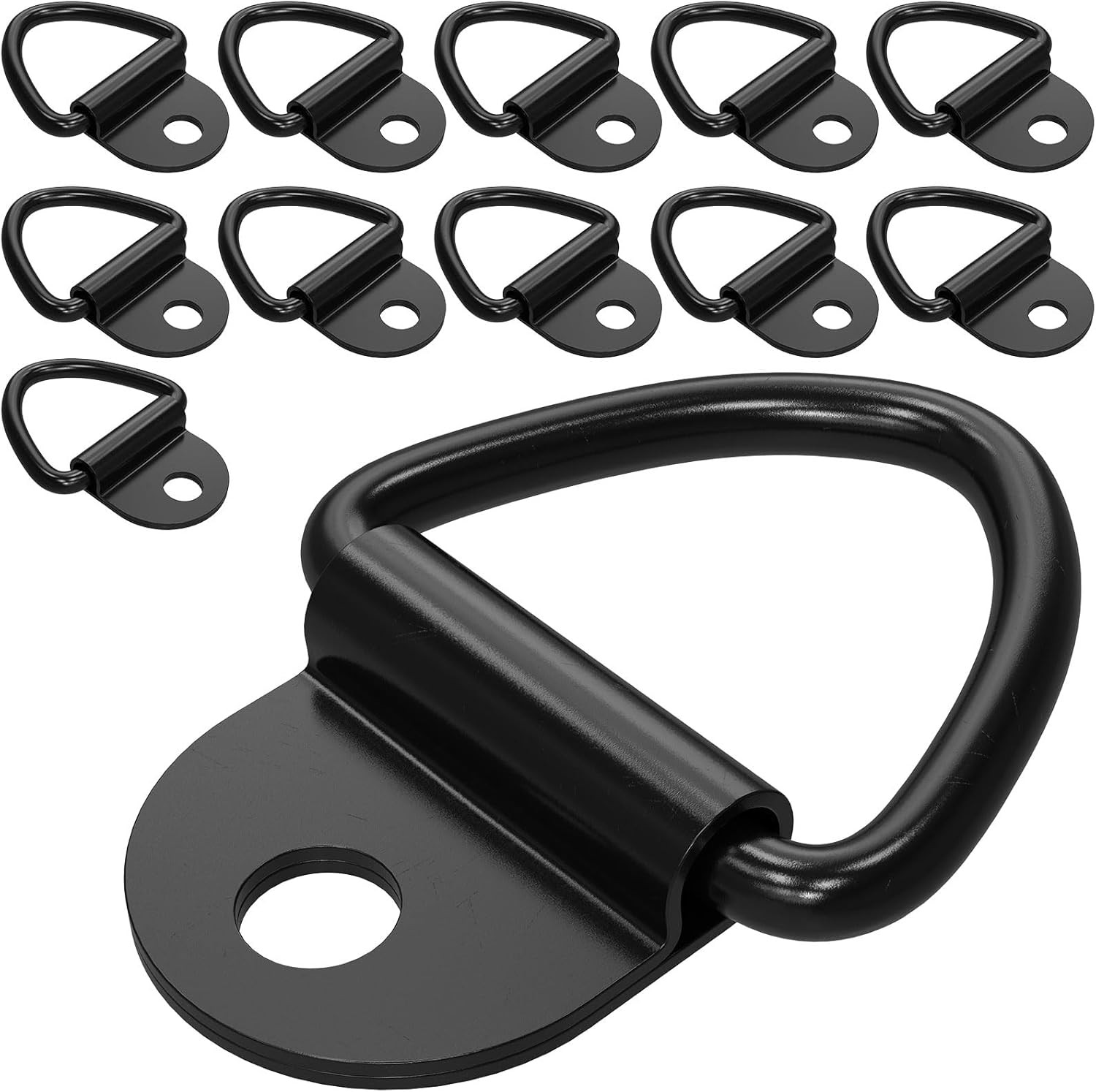 12 PCS V Ring Tie down Anchors,Heavy Duty Steel Truck Bed Tie down Anchors Rings