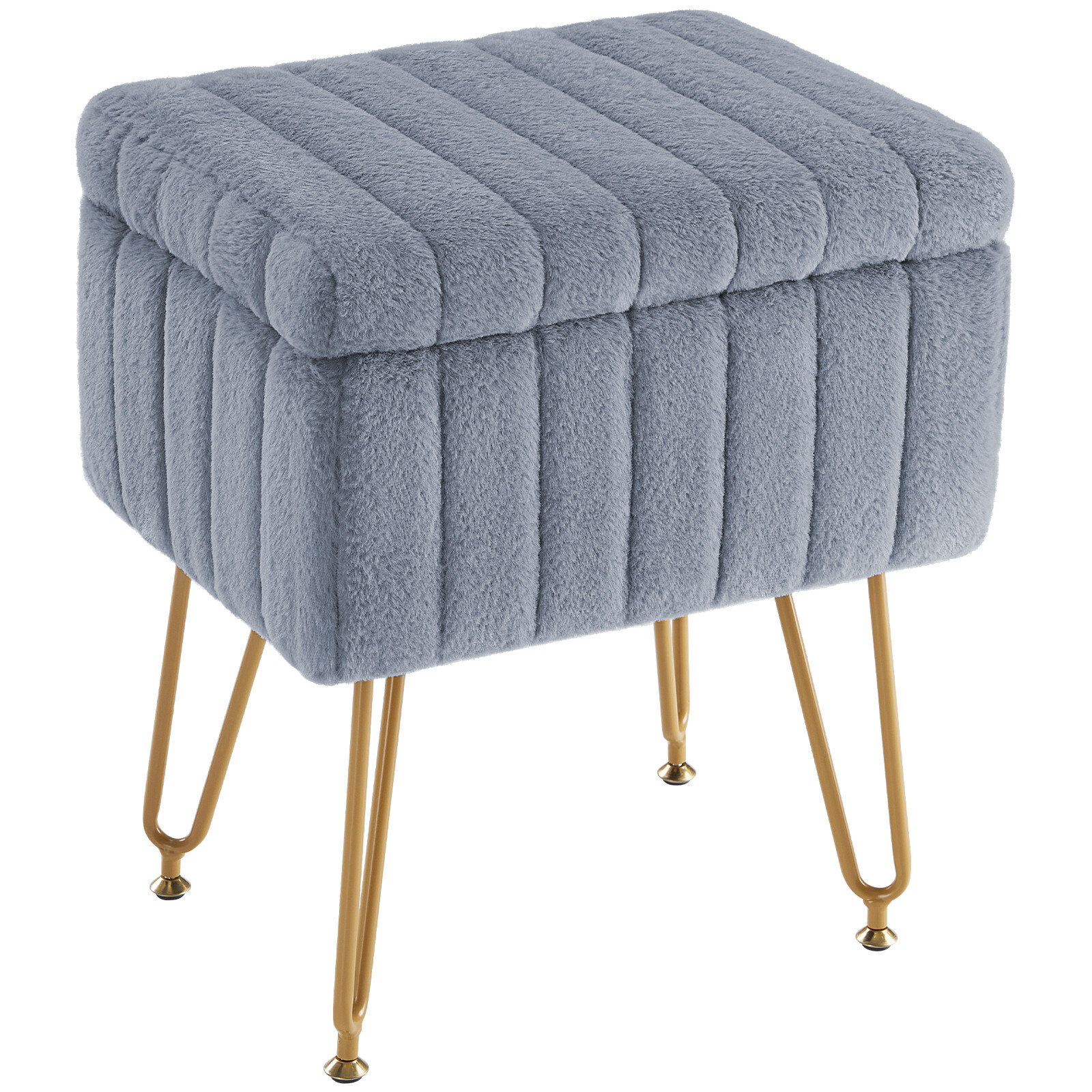 Vanity Stool Cute Ottoman Footstool Seat with Storage Anti-Slip Feet Dressing