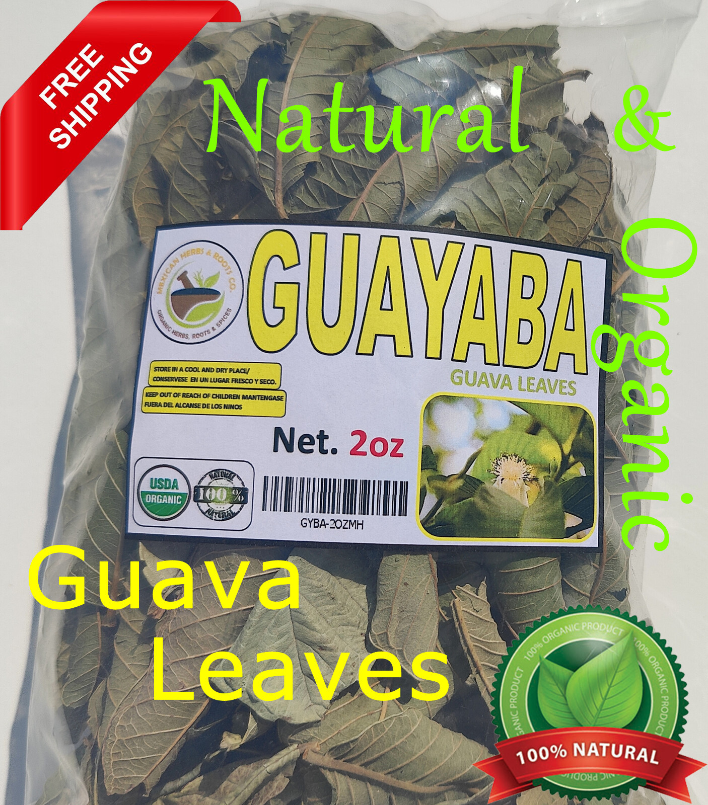 Hojas de guayaba,te de guayaba,guava leaves,Natural Organic guava tea 2oz