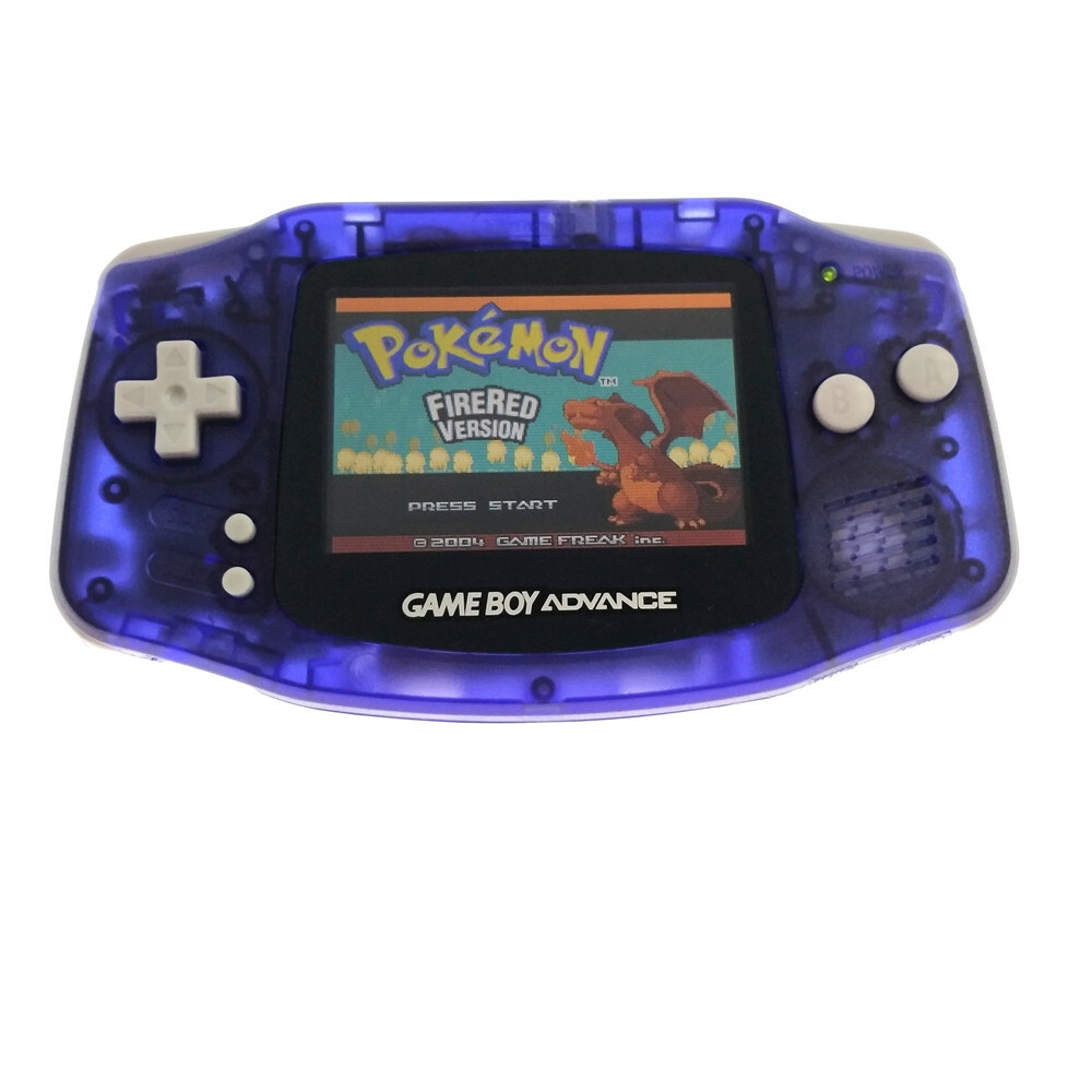 Clear Blue Pokemen AGS-101 Backlight Backlit Screen Game Boy Advance GBA Console