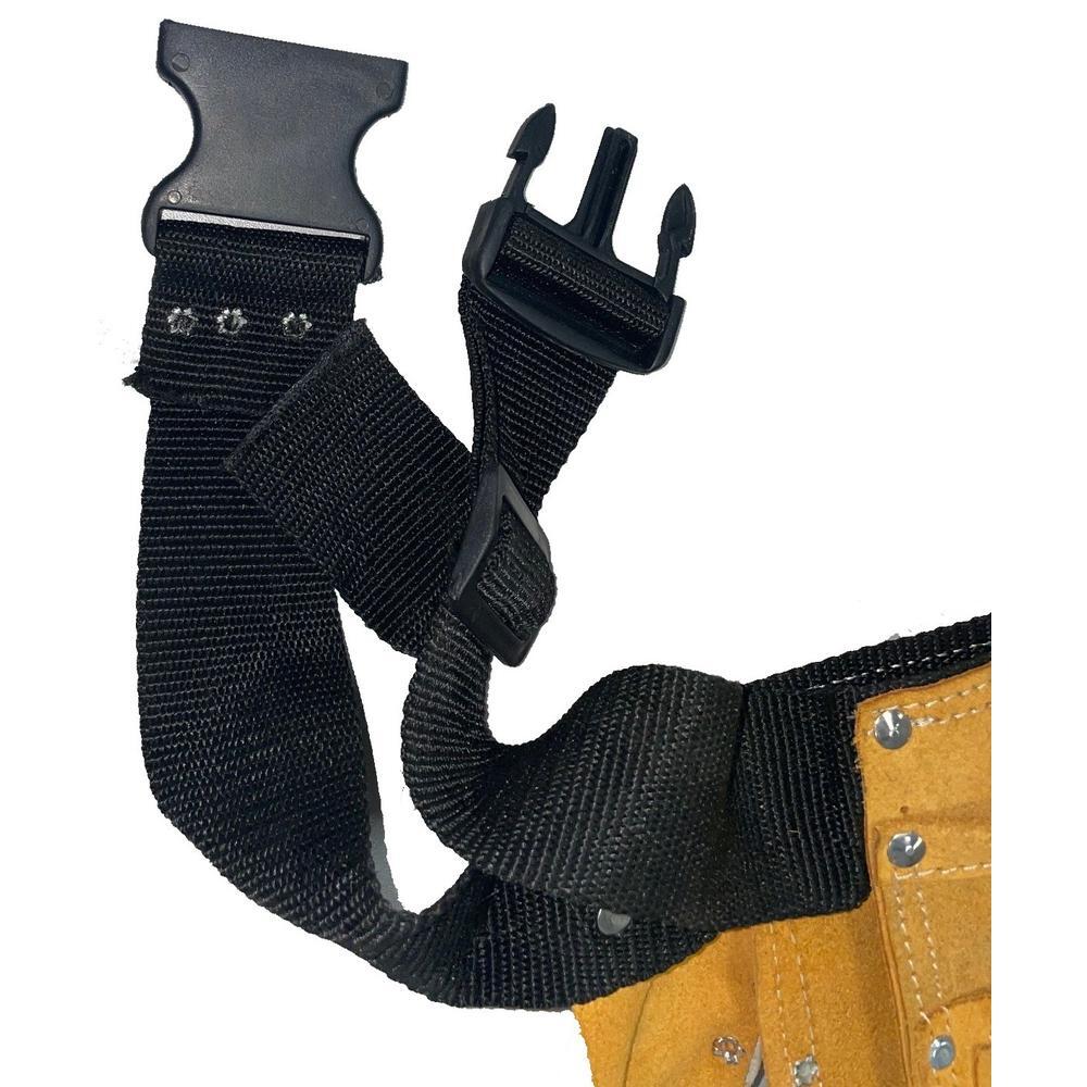 11 Pocket Leather Tool Belt w/ Quick Release Buckle Carpenter Construction Pouch