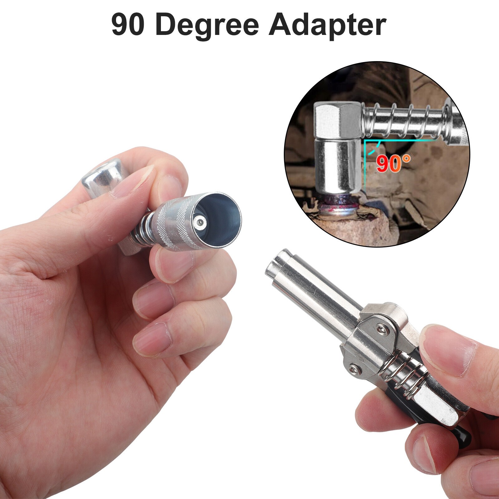 Grease Gun Accessory Kit 90 Degree Coupler Adapter Grease Needle Tips Dispenser-