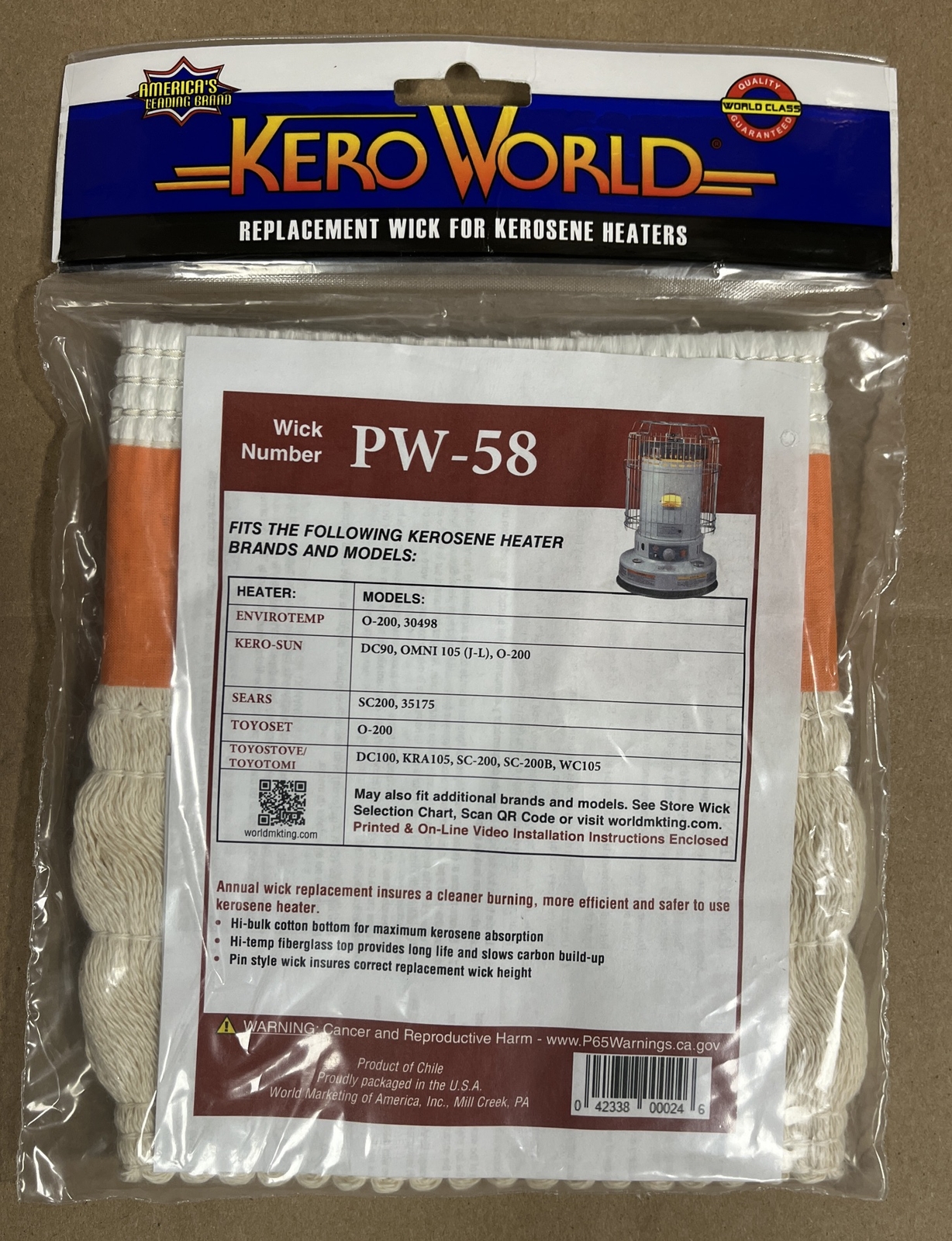 Kero World Kerosene Heater Replacement Wick PW-58  Pick A Wick