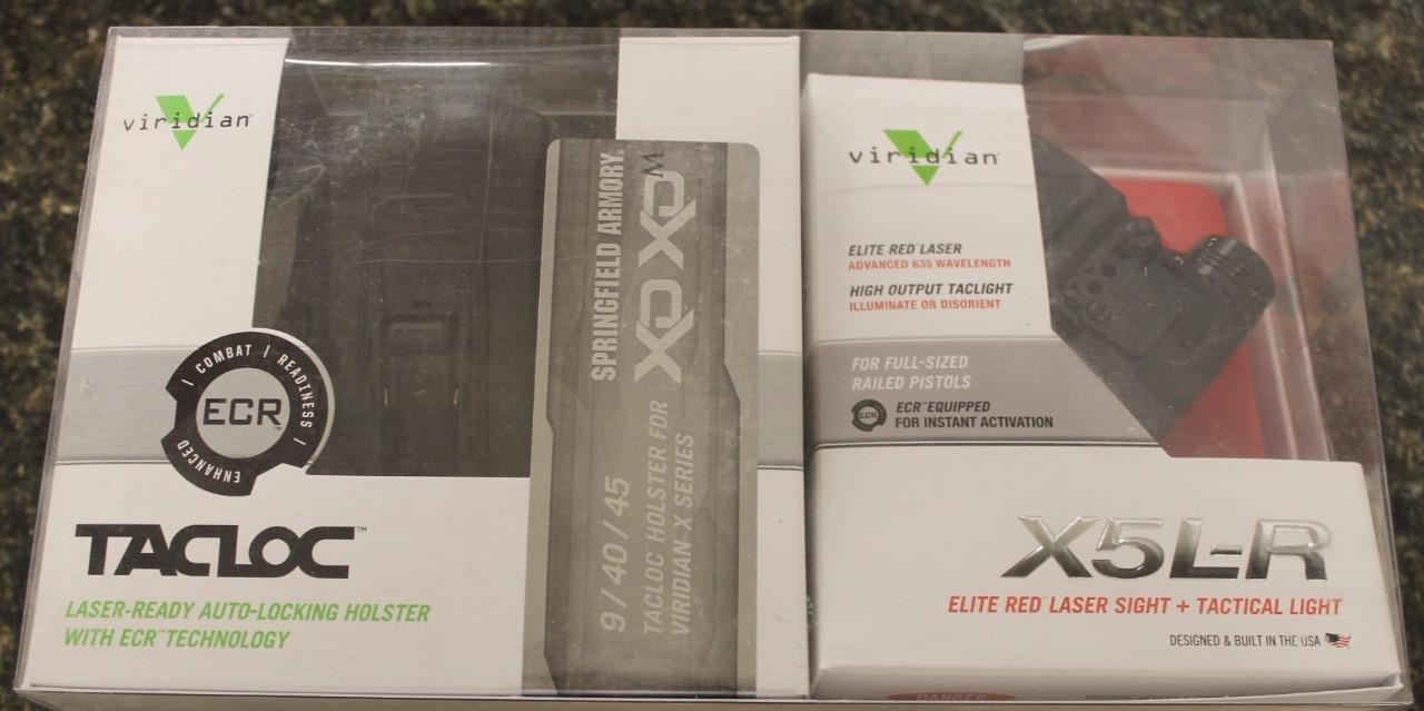 NEW Viridian Elite Red Laser, Taclight & ECR Tacloc Holster - XD & XD-M Pistols