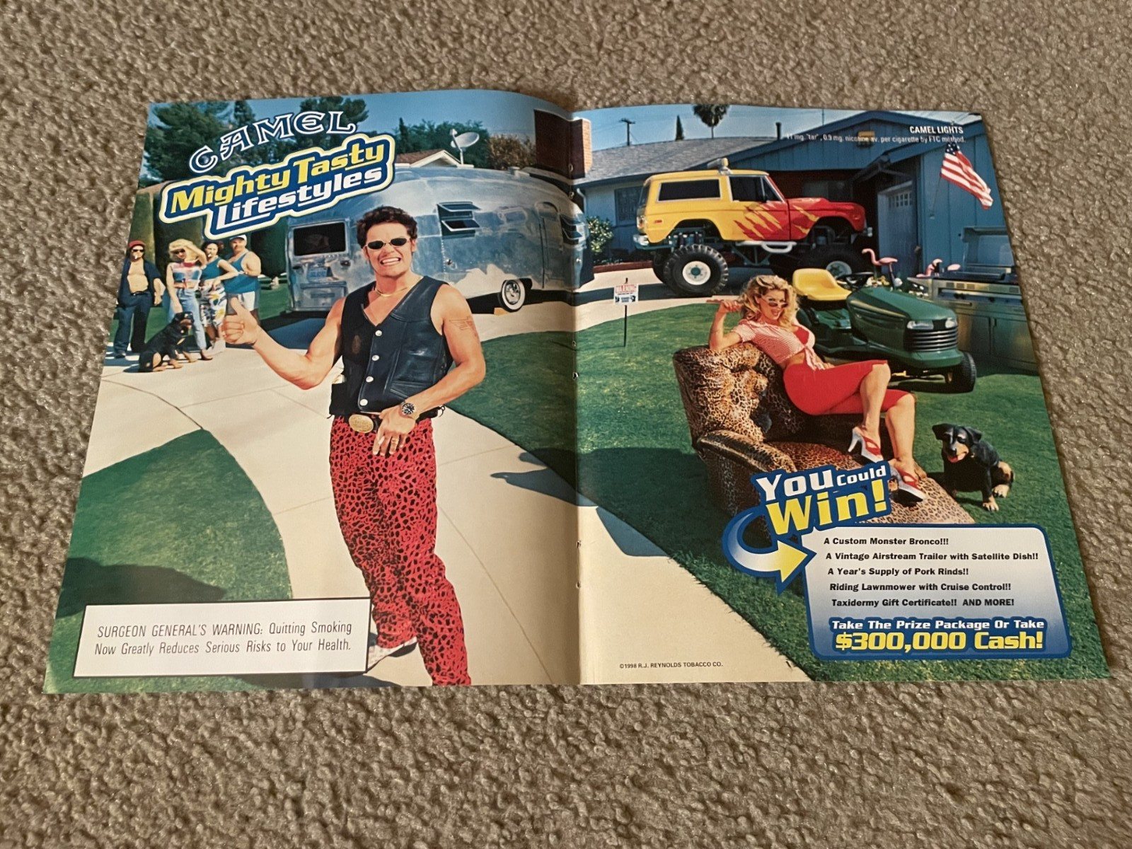 Vintage 1998 CAMEL CIGARETTES Print Ad "MIGHTY TASTY" 1990s #4