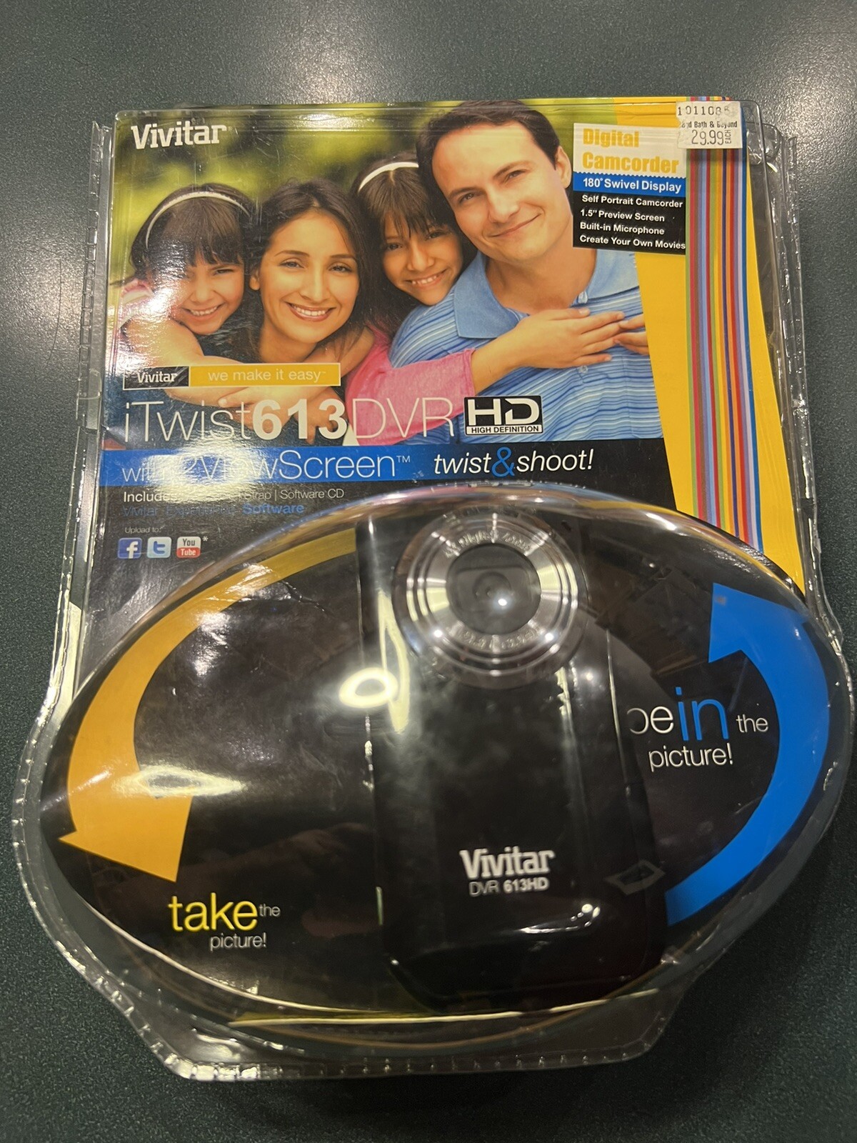 Vivitar iTwist 613 Digital Camera Camcorder Black Open Box CD Disc Not In Box