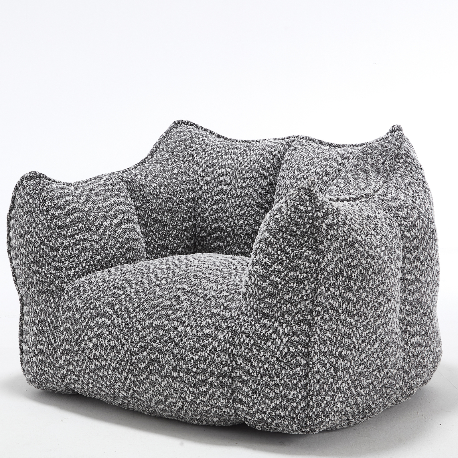Bean Bag Chairs resilient foam for bedrooms comfortable square lazy sofa Grey