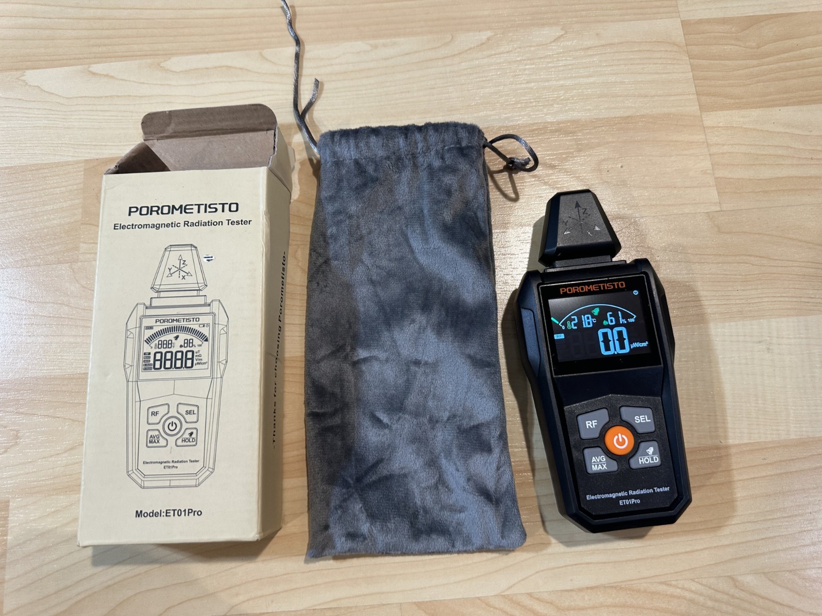 EMF Meter Radiation Detector, ET01Pro EMF Detector, 5-in-1 Electromagnetic Field