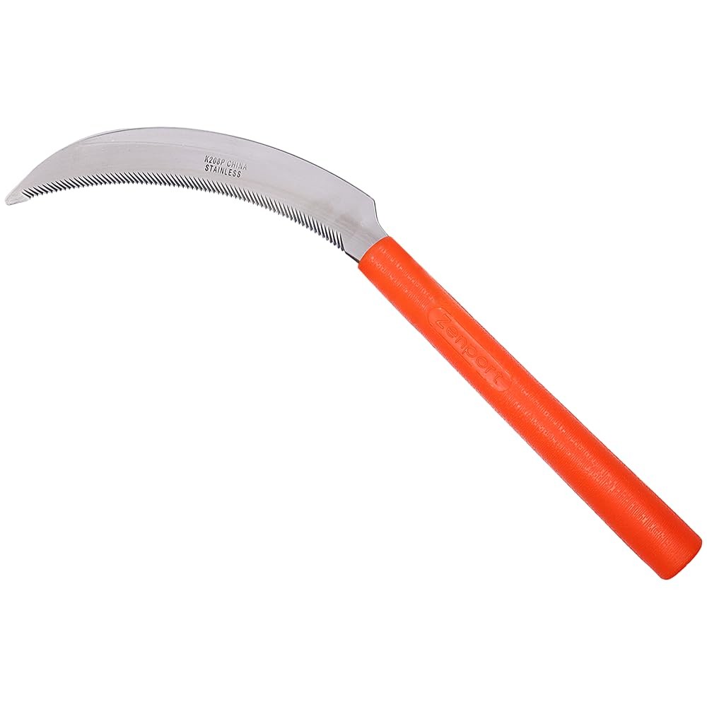 Zenport Harvest Sickle 6.5" Serrated Stainless Steel Blade for Garden & Weeding