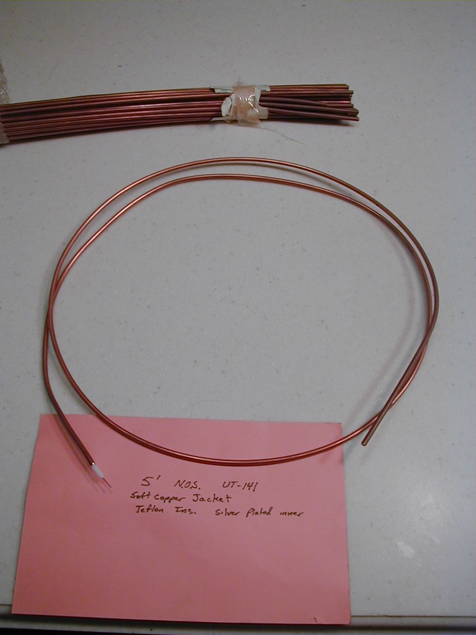 .141 Inch diameter semi-rigid Microwave Hardline Cable 10 feet  length NOS