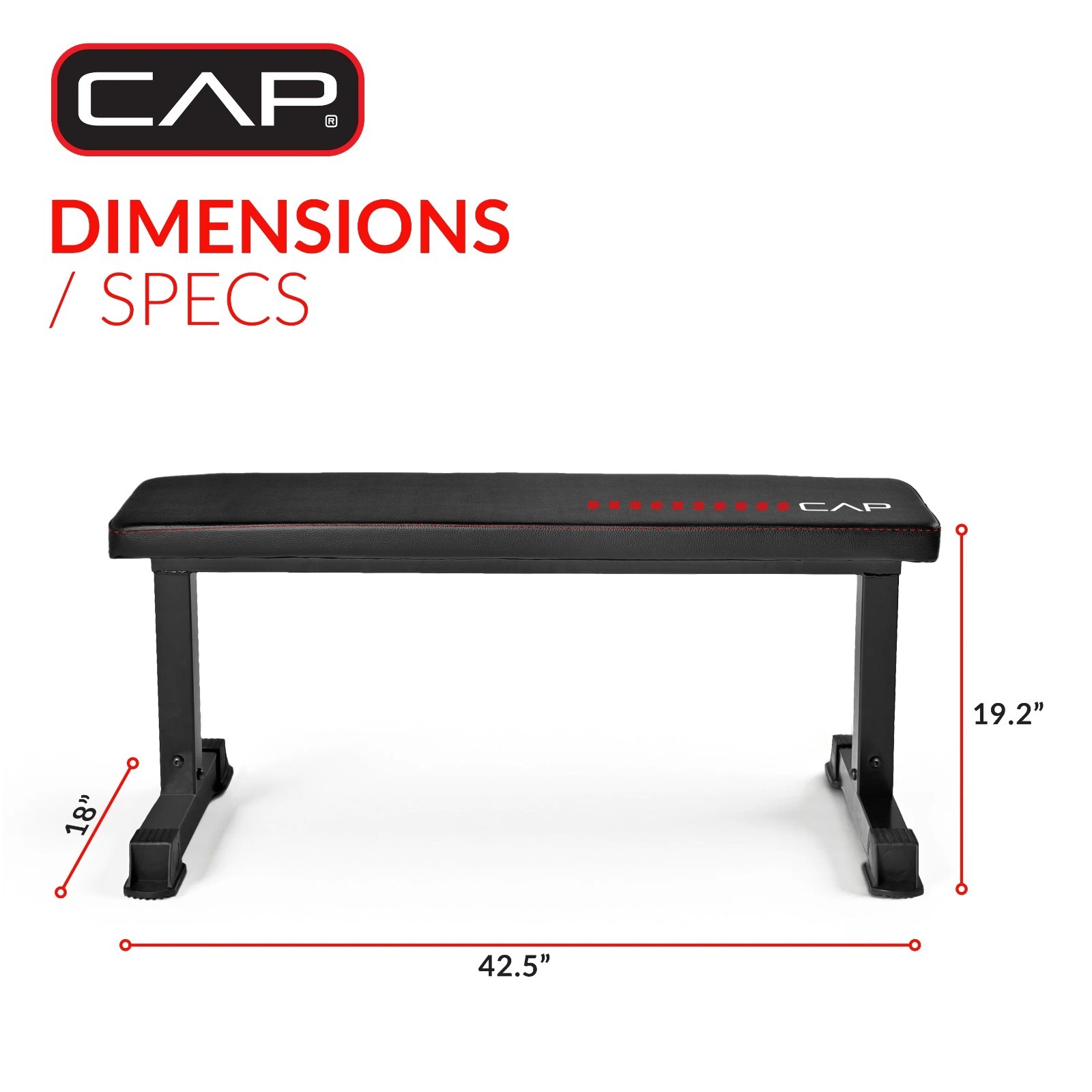 CAP Strength Universal Flat Weight Bench, Black