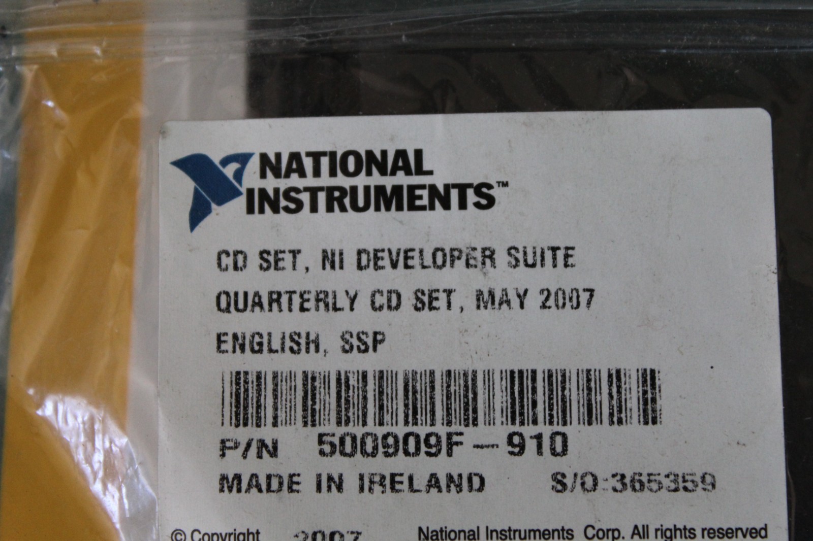 NATIONAL INSTRUMENTS NI DEVELOPER SUITE MAY 2007 VTG SOFTWARE 10 DISKS