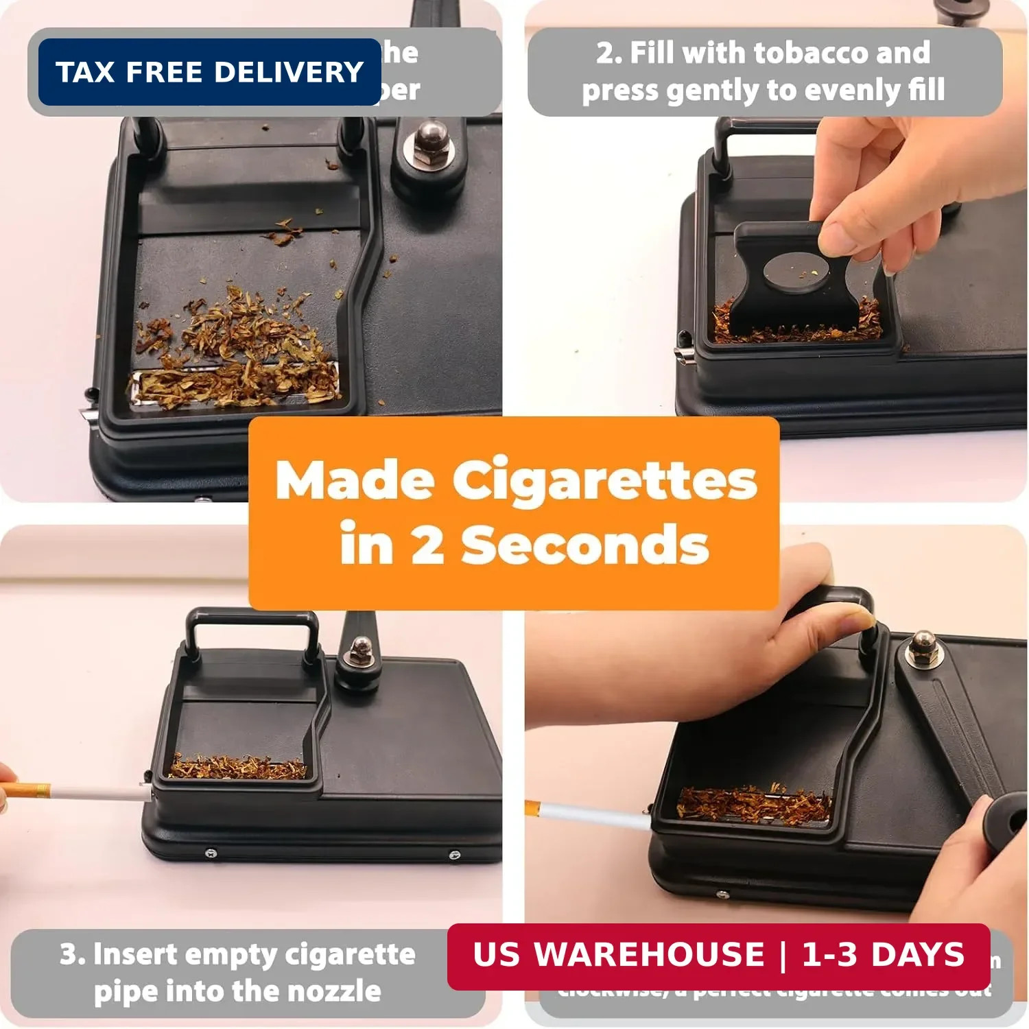 Cigarette Rolling Machine, Manual Cigarette Roller Cigarette Tobacco Injector fo