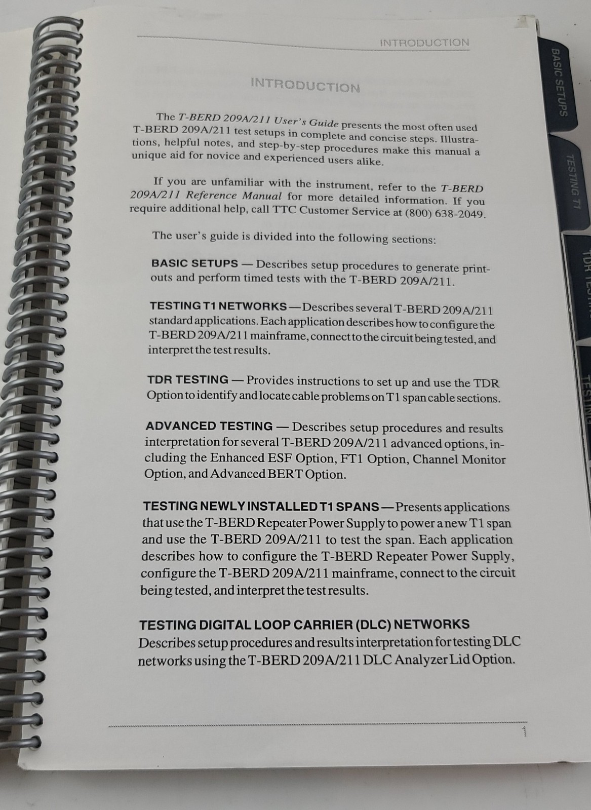 T-Berd 209A 211 analyzer Users Guide