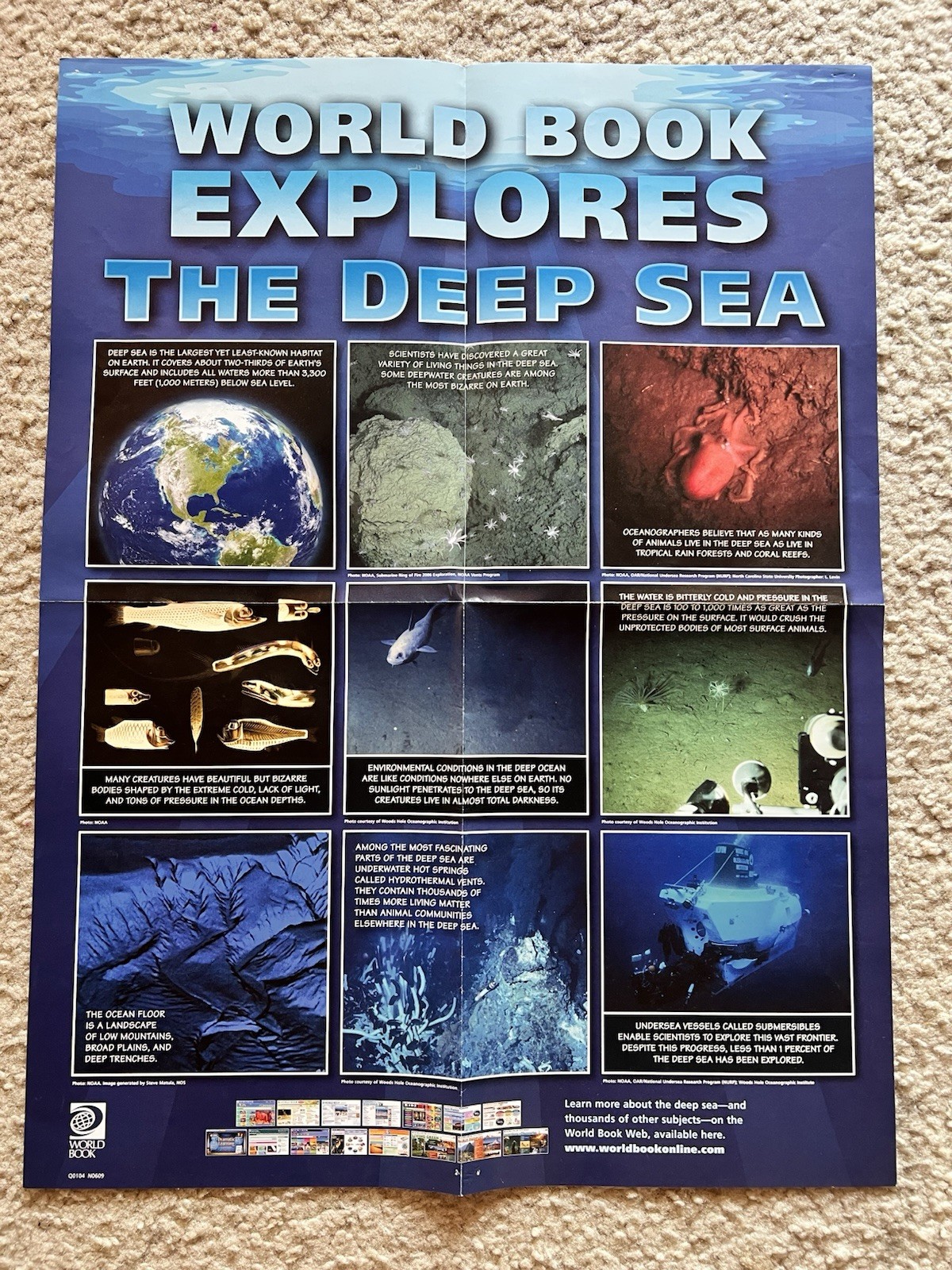 World Book Deep Sea Ocean Science Classroom Poster