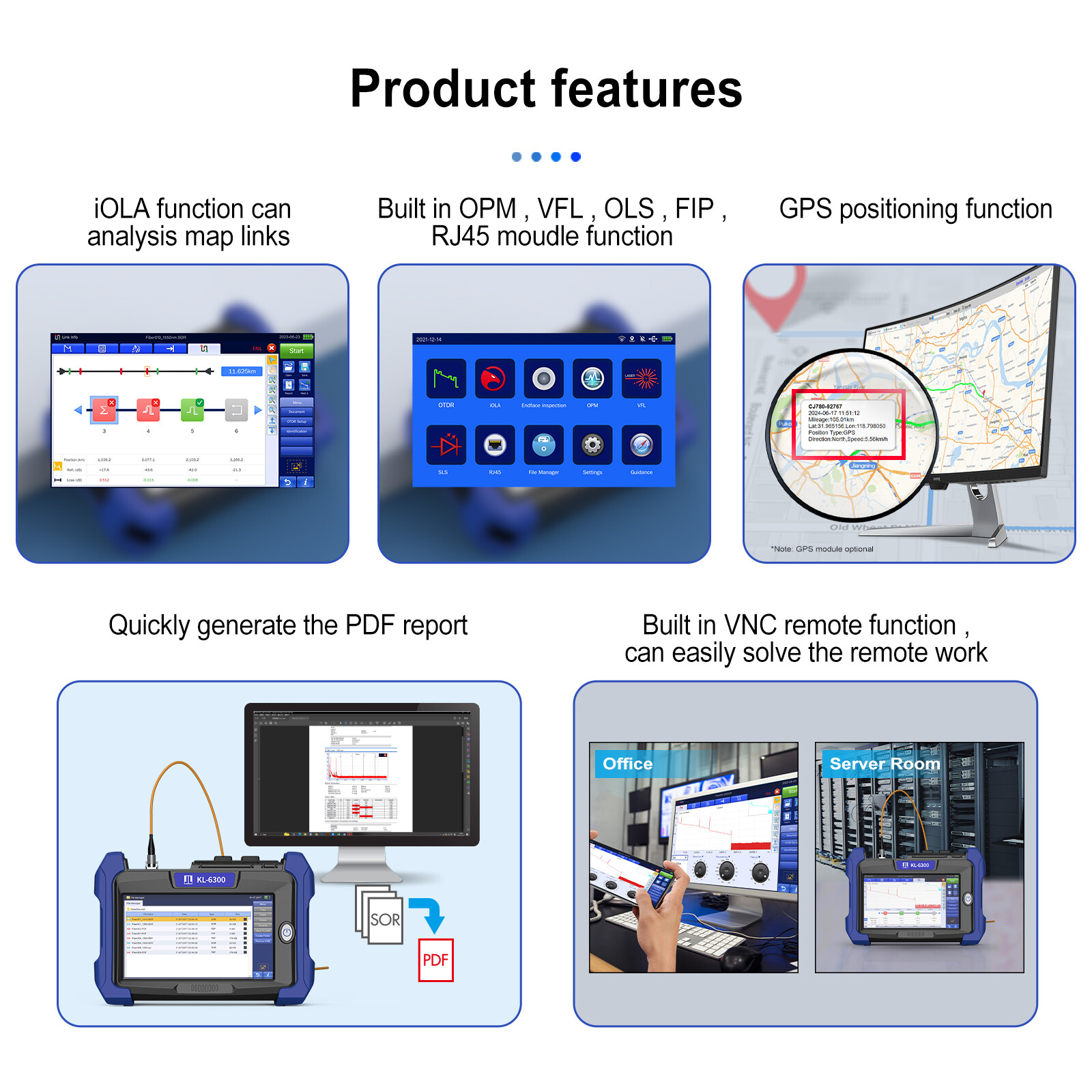 JILONG KL-6300 Fiber Master OTDR W/Multi-Functions Support Bidirectional Testing
