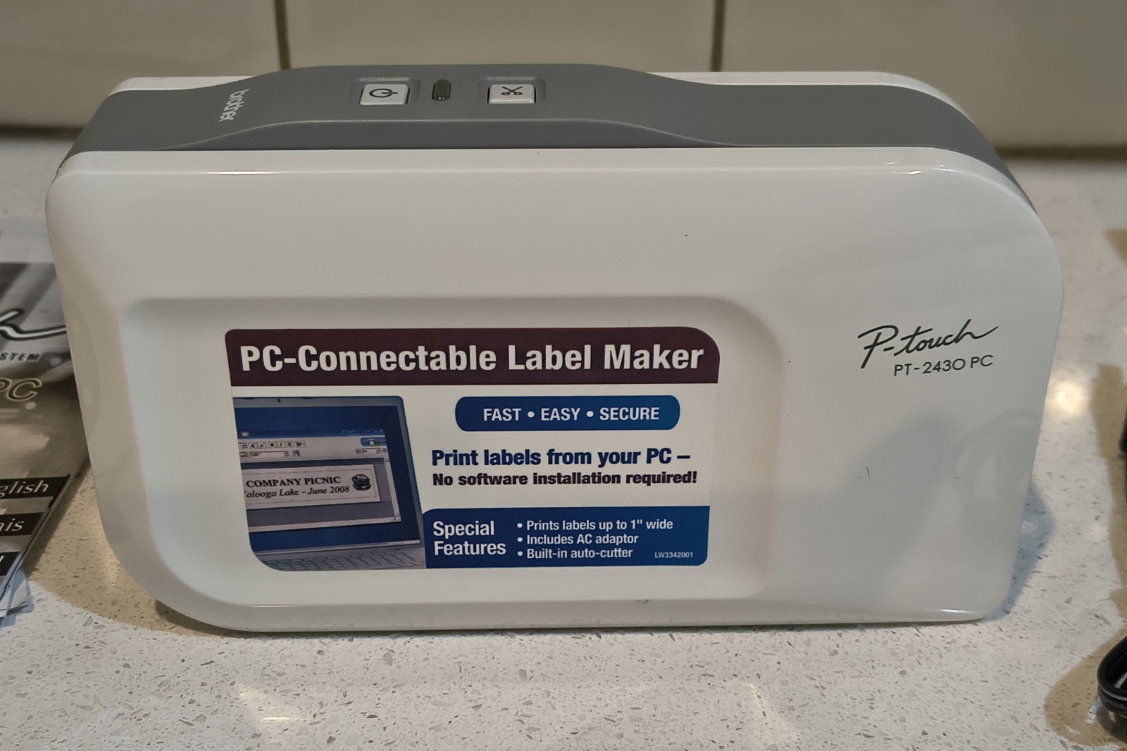 Brother PT-2430PC PC-Connectable Label Maker + Auto Cutter w/ Manual, Power, ++