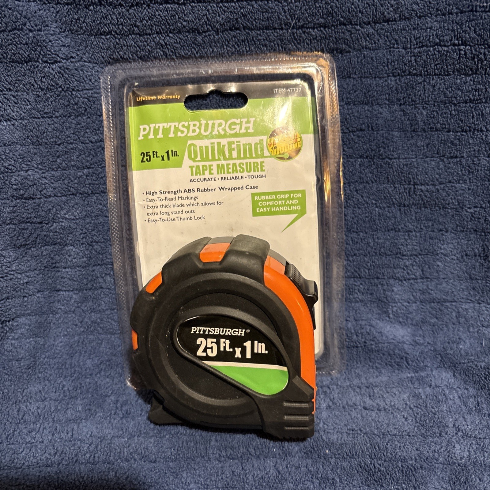 Lot Of 4 Pittsburgh 25ft x 1in Quikfind Tape Measure 47737 ABS Rubber Case