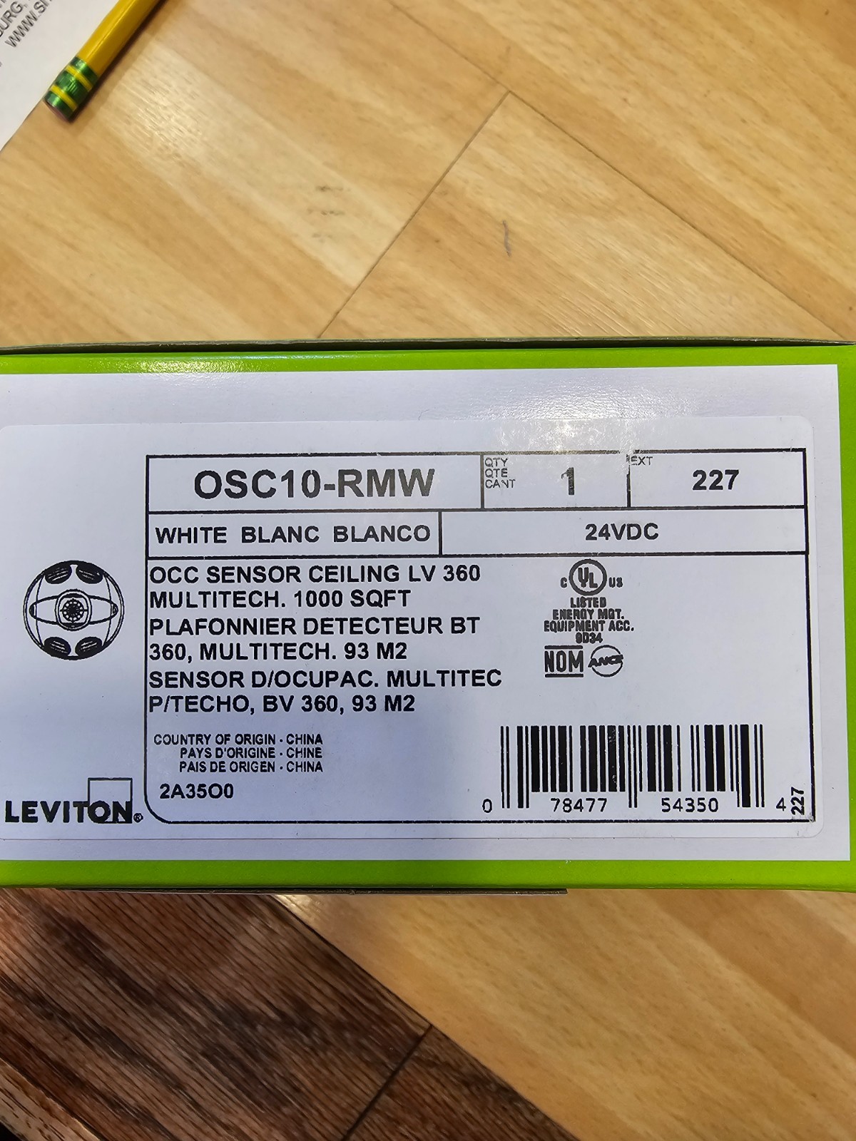 OSC10-RMW Leviton Low Voltage Ceiling Mount Occupancy Sensor 24 VAC/VDC Class 2