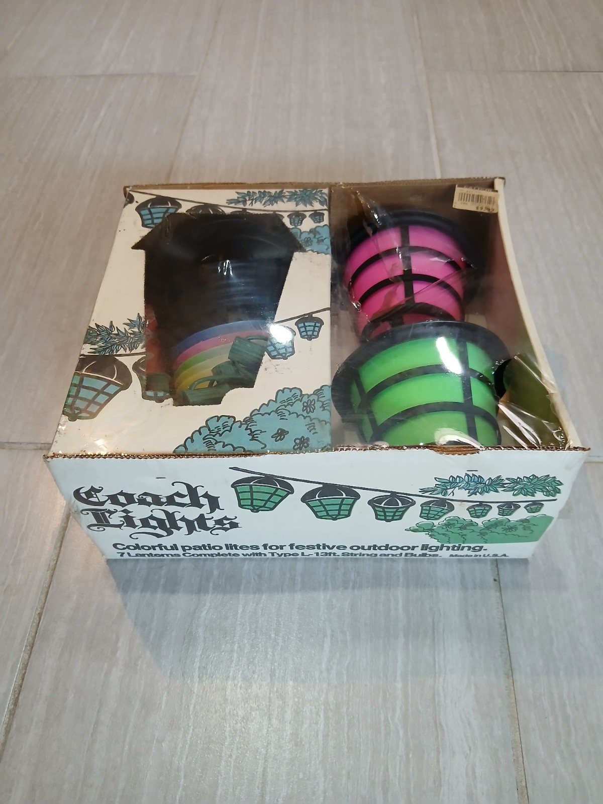 Vintage Set of 7 Coach Lamp String Lights Patio Outdoor RV Deck,Lidco L-1040 New