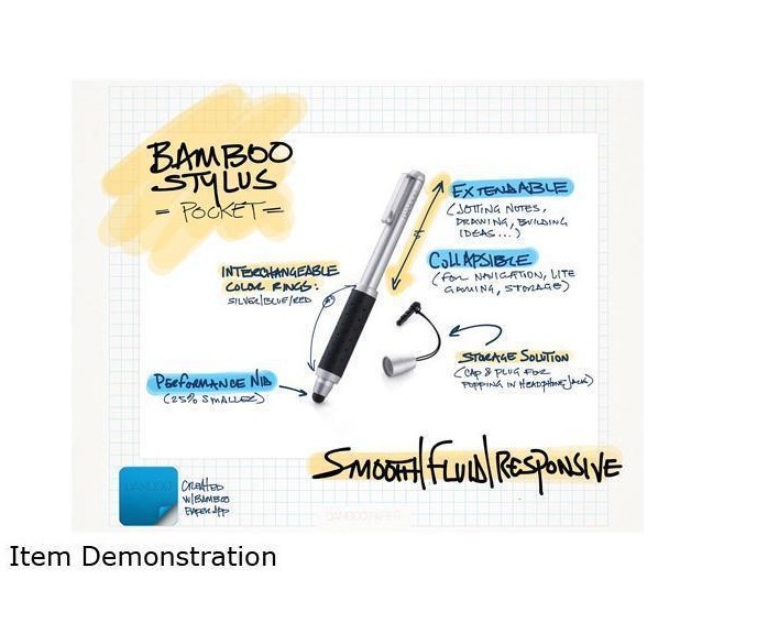 3 Wacom Bamboo Pocket Expandable Stylus Touch Screen iPad iPhone Kindle Android