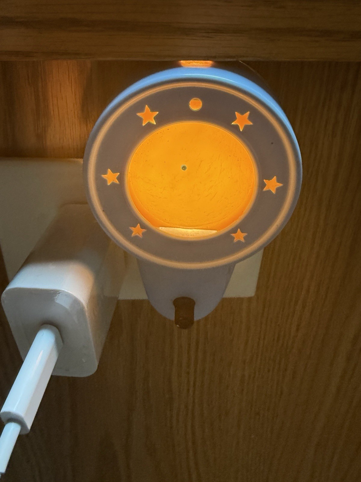 Vintage Moon Phases & Stars Blue Nightlight Night Light Works