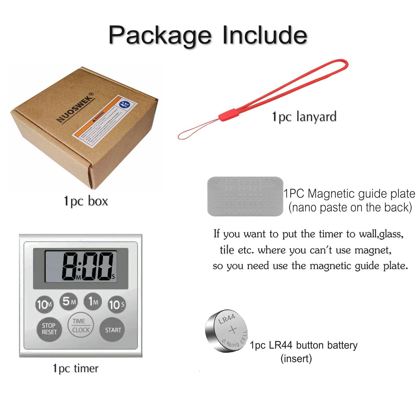 Digital Timer Waterproof Shower Timer Shower Clock Bathroom Kitchen Timer wit...