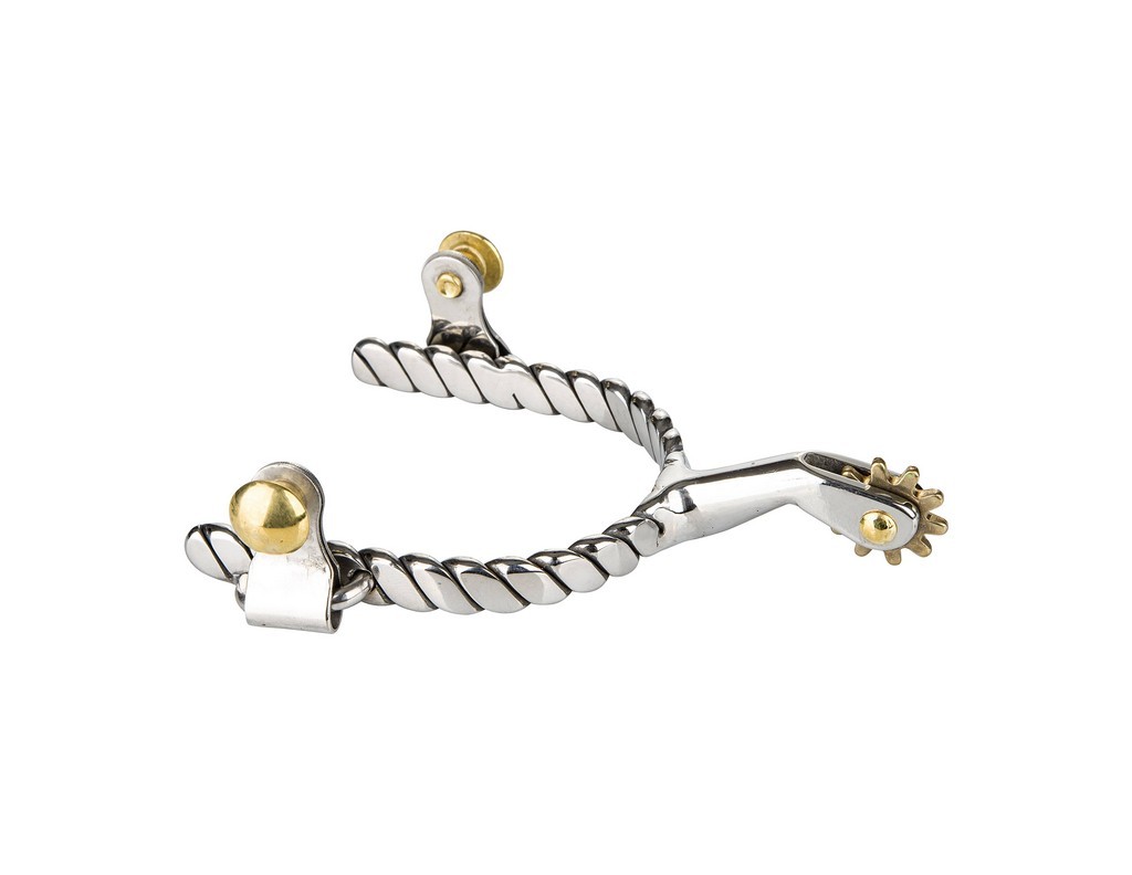 Tabelo Spurs Womens Twisted Band 10 Point Rowel Roping Silver 4-326892