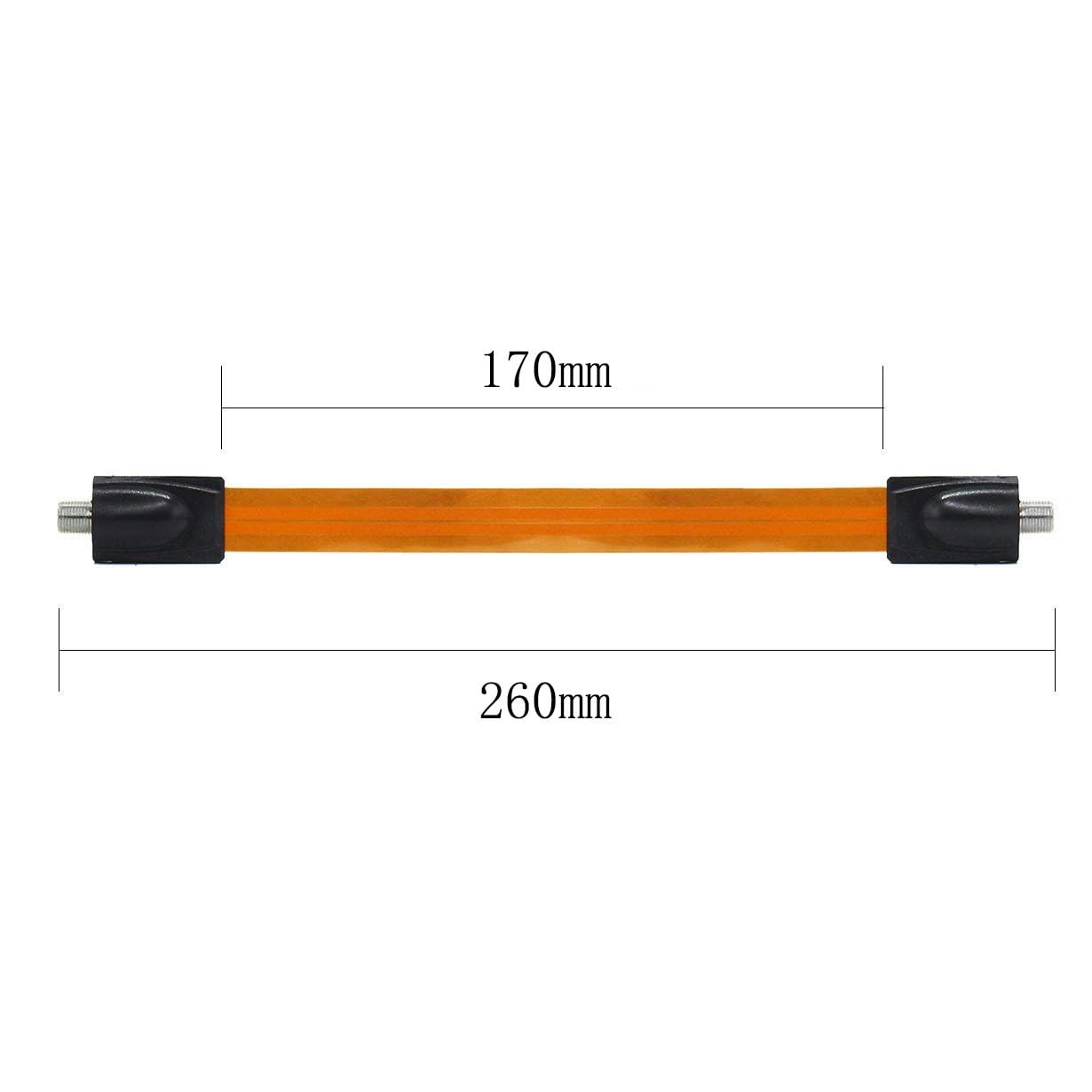 VANTRONIK Flat Coaxial Cable for Windows Ghost Wire Thin, Black and yellow