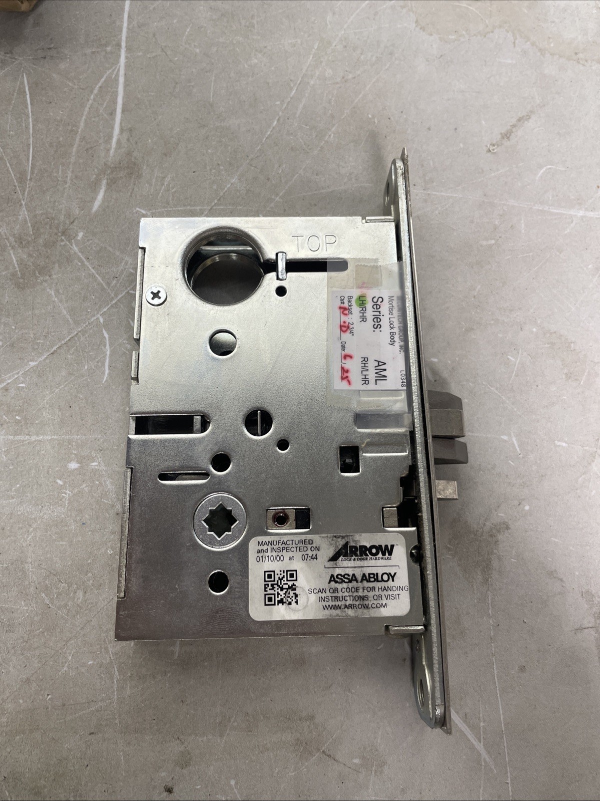 Arrow AM12LH-LB.FIN Storeroom/Closet Mortise Lock Body. As Shown No Hardware