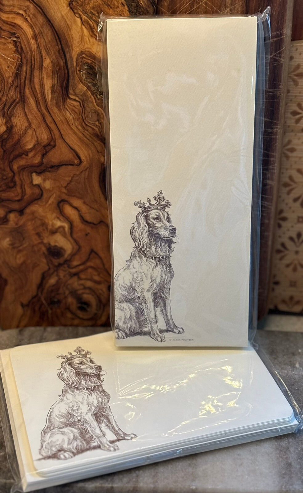 ALEXA PULITZER Lot Illustrated Note Cards Note Pad RETRIEVER King Crown Lot of 2