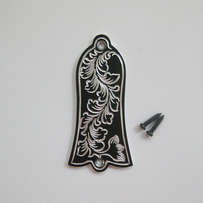 gib-AB1 Hand engraved leaf pattern aluminum truss rod cover fit Gibson guitars
