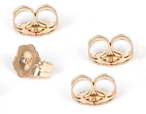 14K Gold Earring Backs - 4 Piece Replacement Earring Backs for Stud Ear Rings