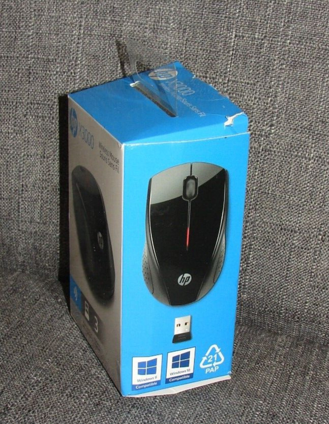 NEW HP X3000 G2 Wireless Mouse - Ambidextrous 3-Button Control, & Scroll Wheel