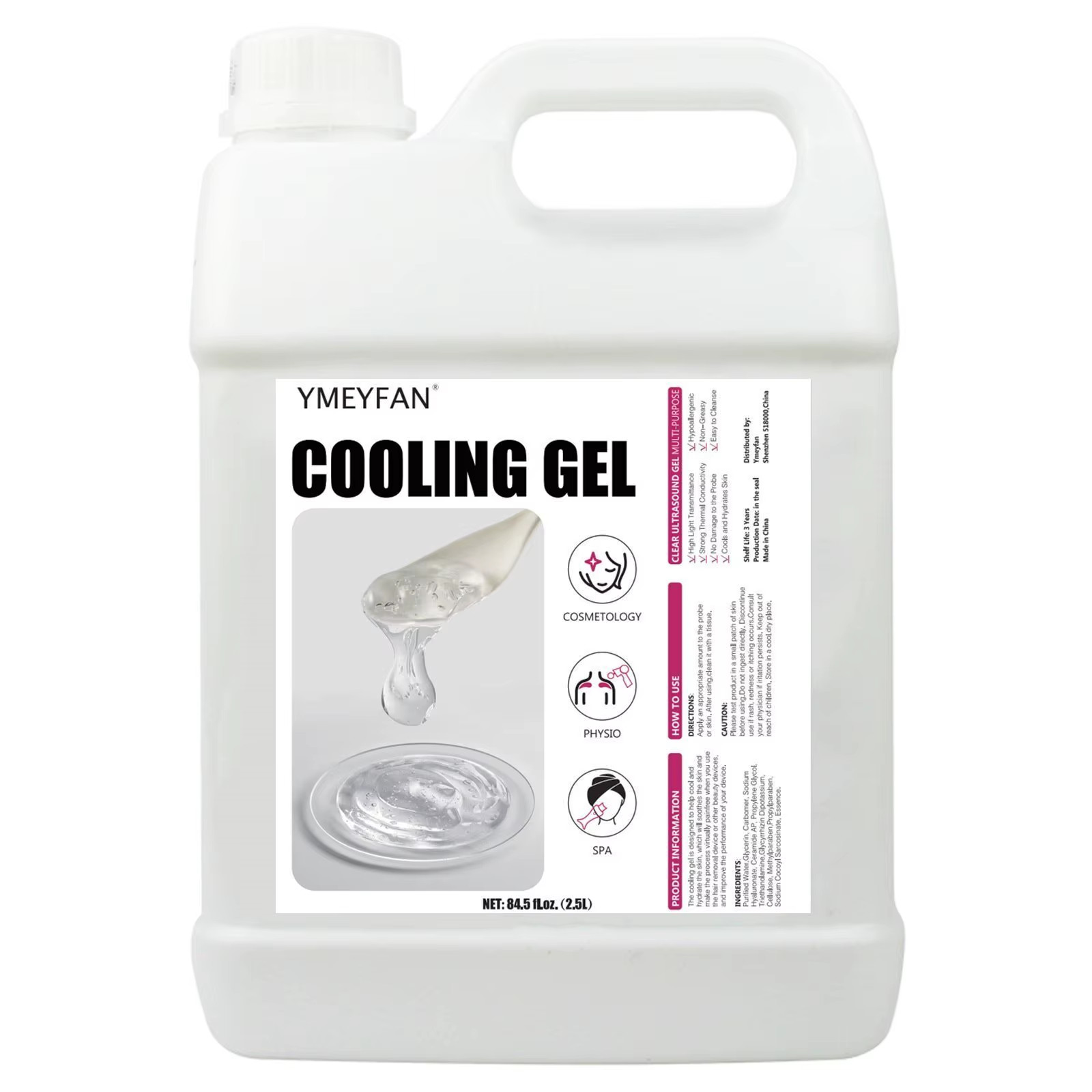 2.5L Gel Conductor Radiofrecuencia Y Cavitacion Clear Contact Gel for Ultrasound