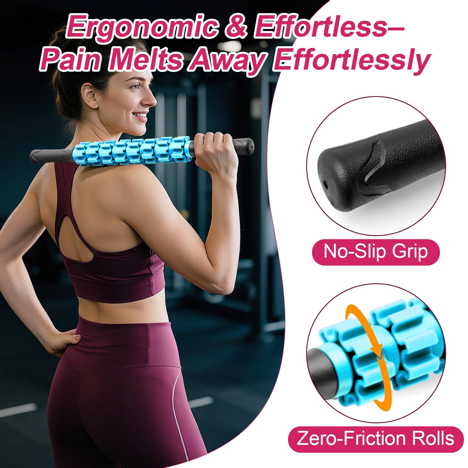 Massage Roller, Muscle Roller Stick, Therapy Roller Stick for Legs, Calf, Thigh