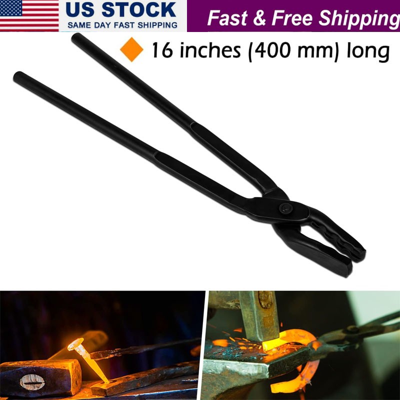 16" Wolf Jaw Blacksmithing Tongs Multipurpose Forge Tool For Beginner