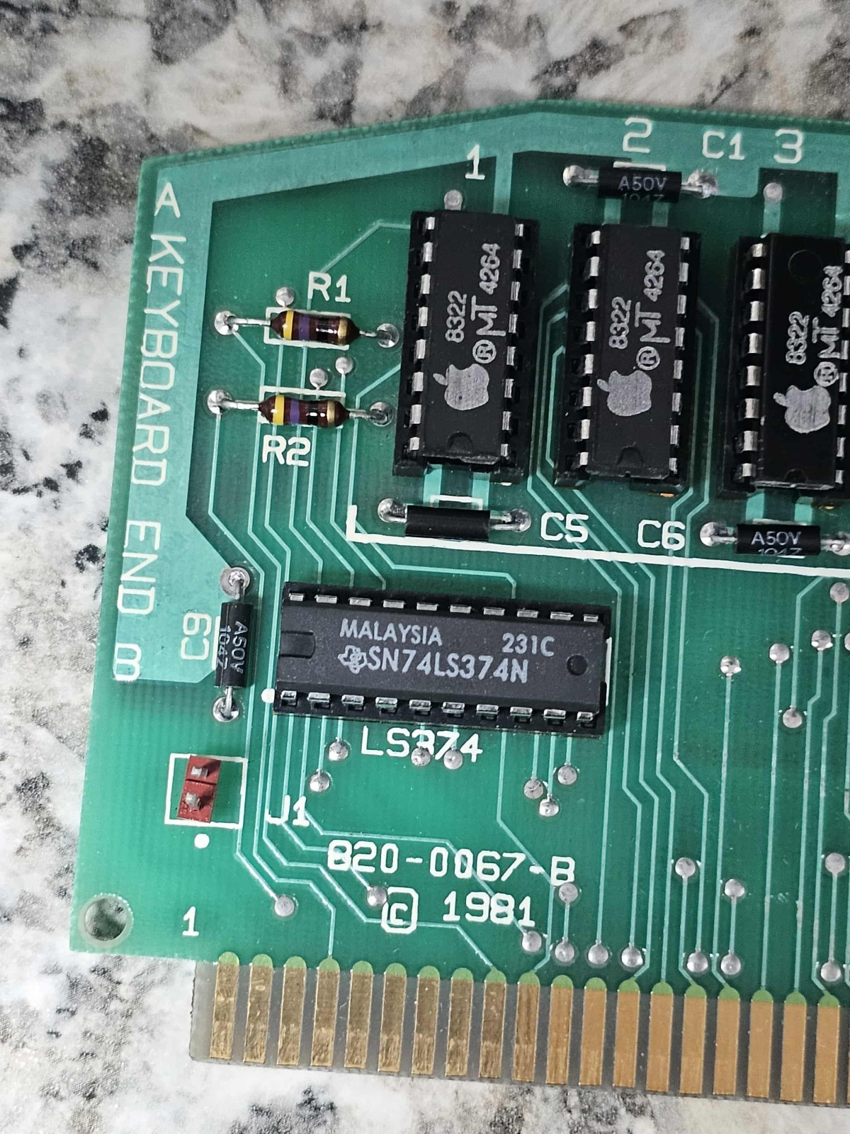 Clean Vintage 1981 Apple Computer Memory Expansion 820-0067-B 607-0103-E Board