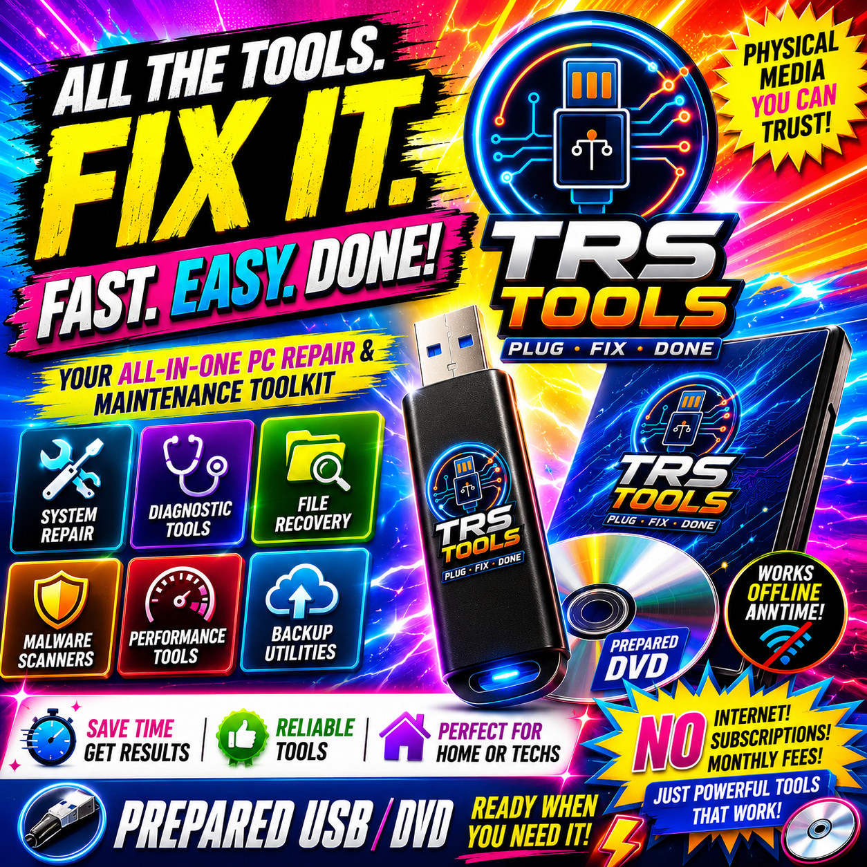 PC Repair Recovery USB – Fix Crashed Windows Virus Data Recovery