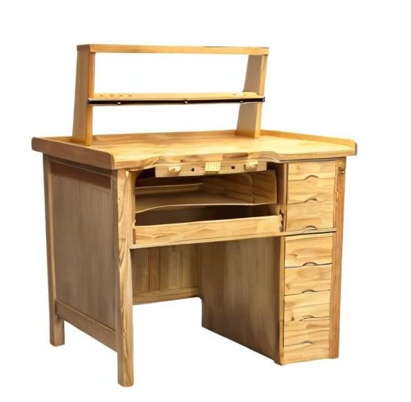 7 Drawer Deluxe Solid Wooden Jewelers Studio Work Bench and Top Shelf Organizer