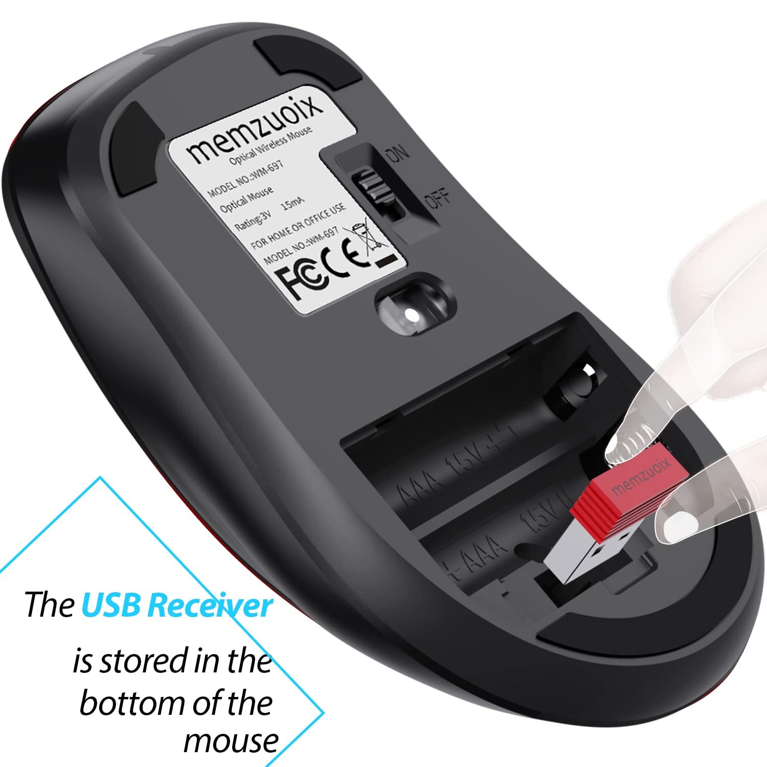 2.4G Wireless Mouse 1200 DPI Computer Wireless Mouse with USB Receiver Portab...