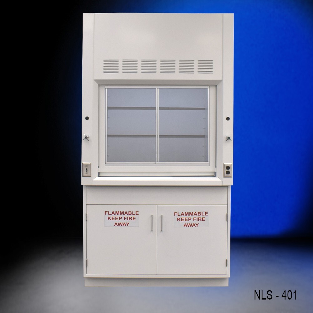4' Laboratory Bench Fume Hood w/ Flammable Storage / Dual Sash / E1-142