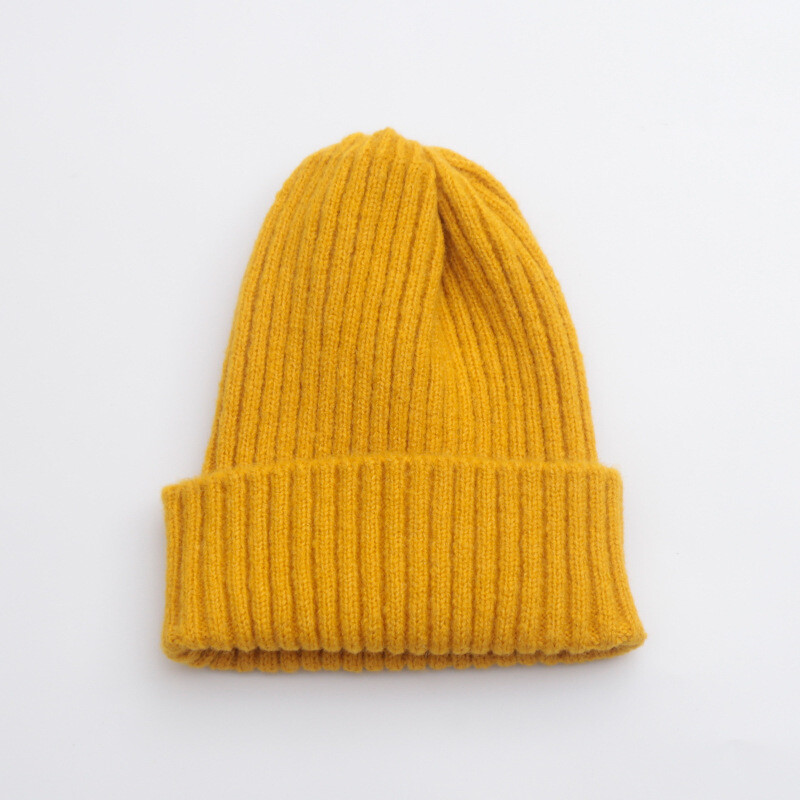 Men's and women's knitted hats Winter wool hats solid color thermal ski hats